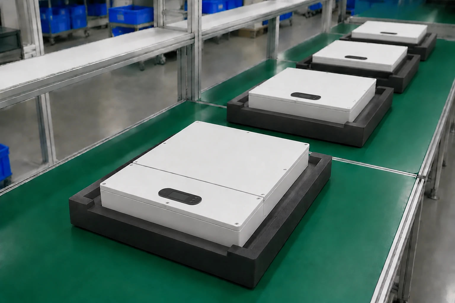 Hybrid inverters positioned across final-assembly stations